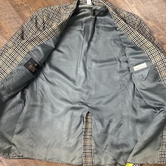 100%CAMEL HAIR HOUNDSTOOTH BLAZER BILL BASS PARISIAN BLACK LABEL MADE IN MEXICO - Picture 12 of 15